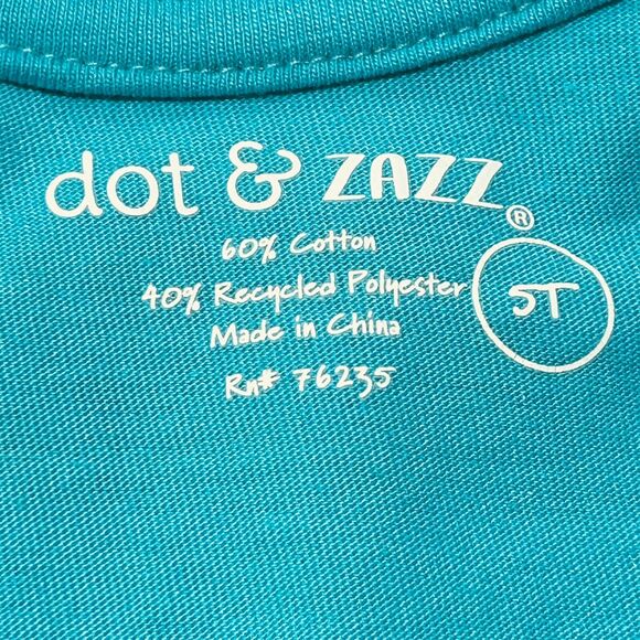 NEW Boys Size 5T "Daycare Essentials" Aqua Shirt dot & ZAZZ Toddler Top Cotton - Picture 6 of 8